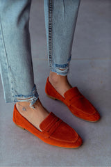 Matte Faux Suede Patchwork Slip On Loafers