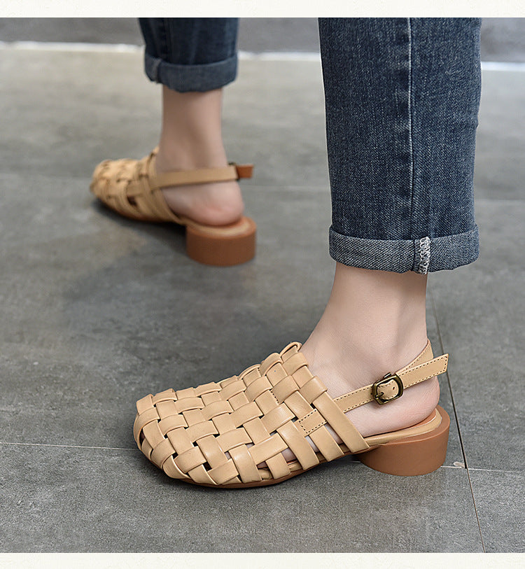 Vintage Woven Flat Sandals