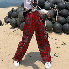 Hip hop Punk plaid pants