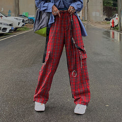 Hip hop Punk plaid pants