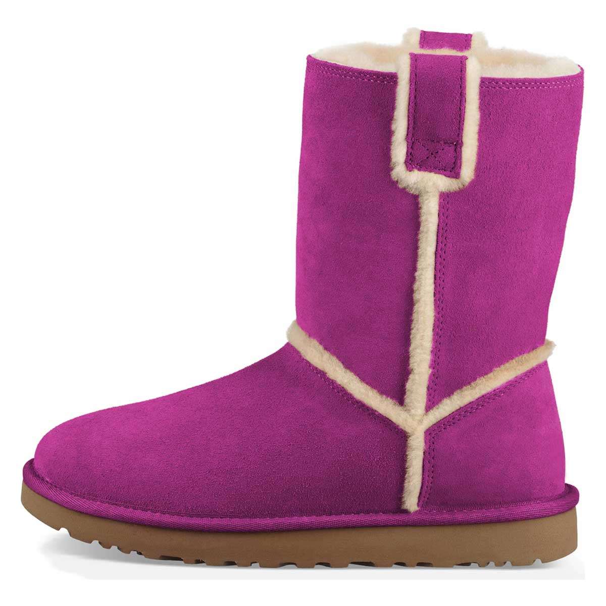 Purple Furry Winter Boots Flat Ankle Boots