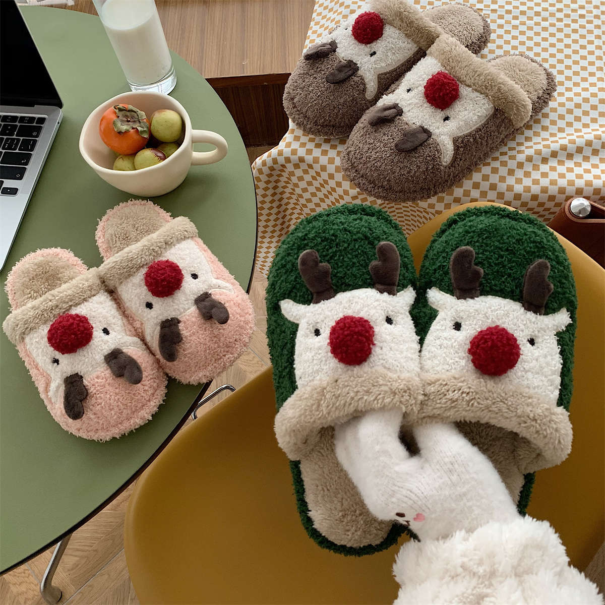 Cartoon Casual Home Plush Slippers