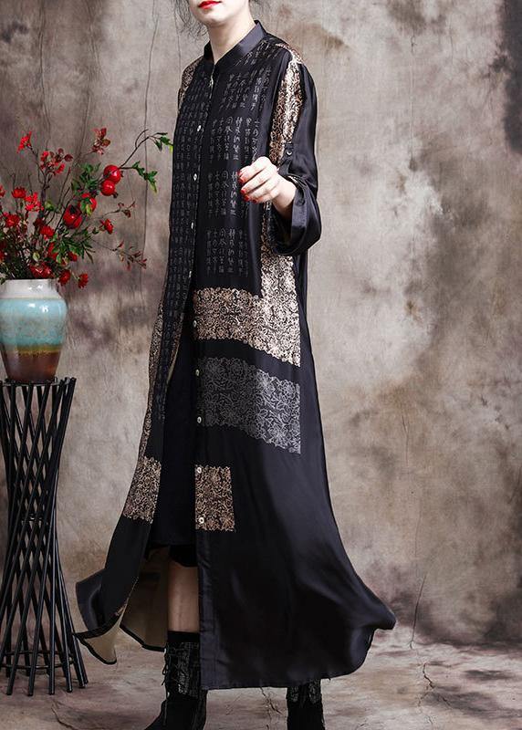 Comfy Italian Black Print Long Silk Dress Cardigan - Limited Stock