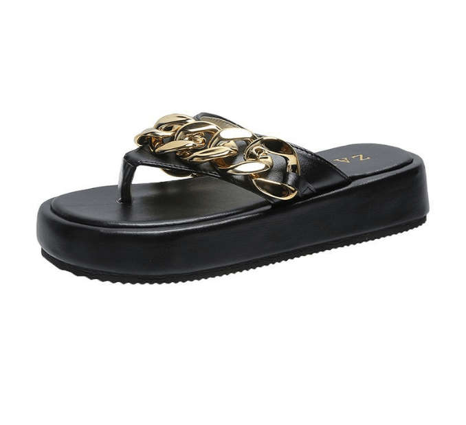 Thick-soled chain sandals