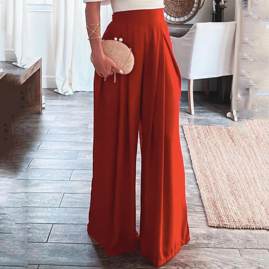 Backless top & wide-leg pants suit