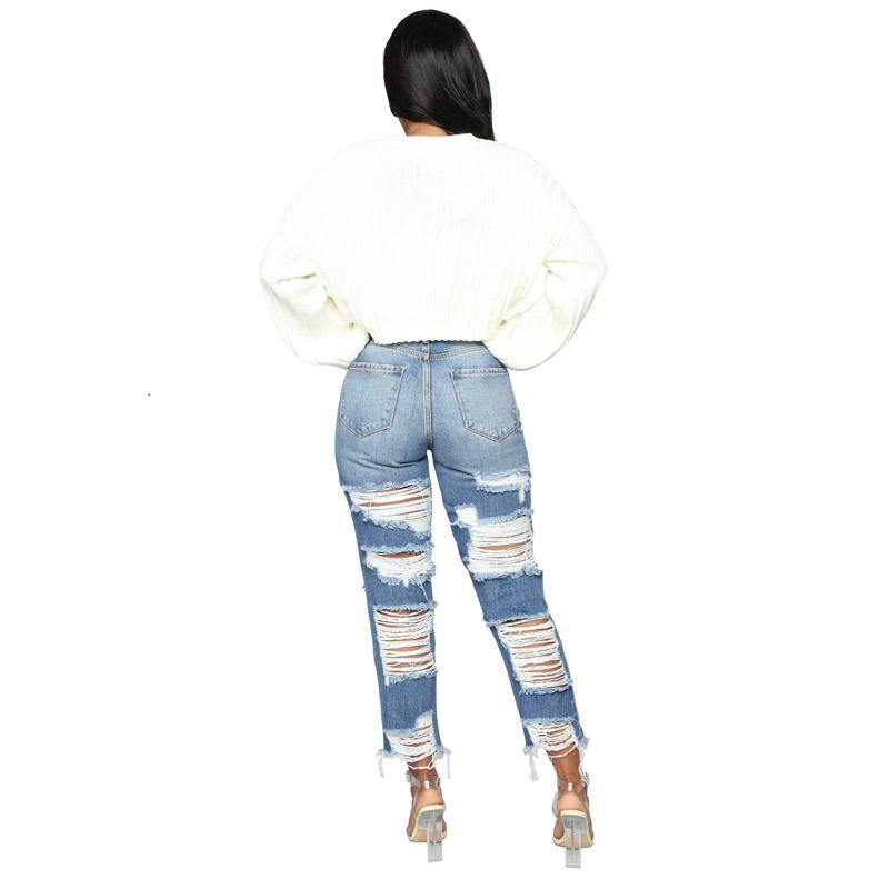 custom high-rise ripped jeans