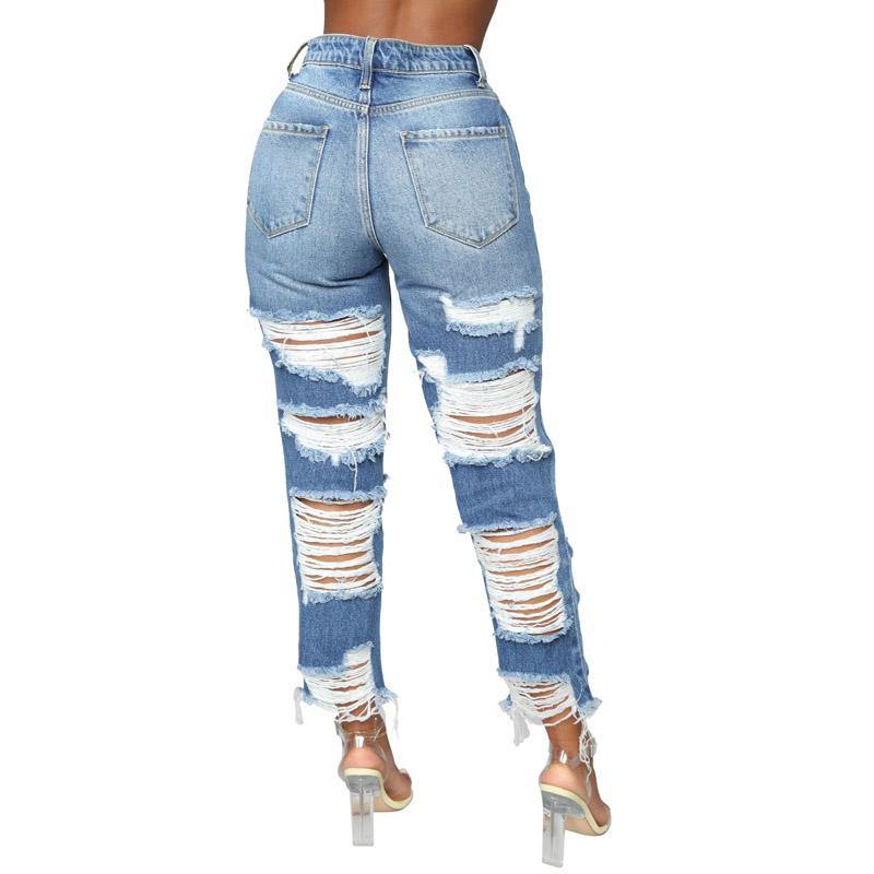 custom high-rise ripped jeans