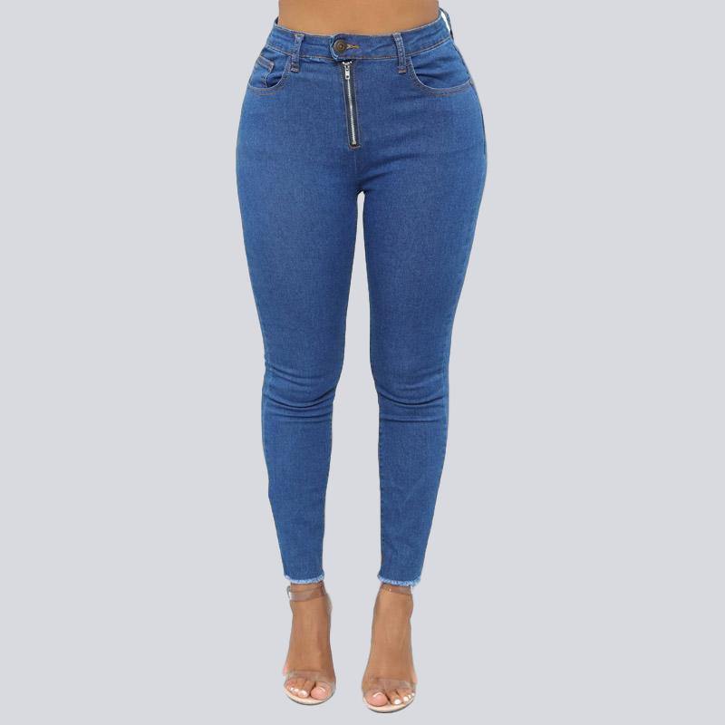 High Waist Slim Fit Pencil Jeans