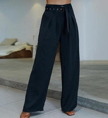 High Waist Belted Pants