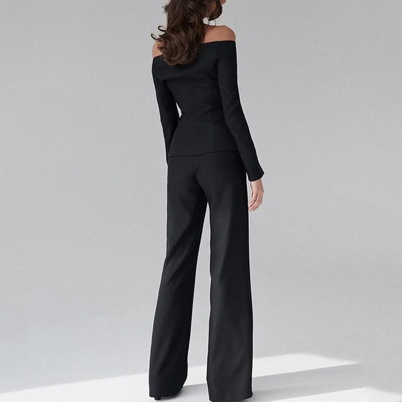 Elegant strapless fitted suit