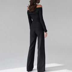 Elegant strapless fitted suit