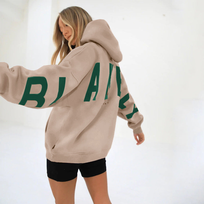 Loose Fit Hoodie with Big Thick Letters