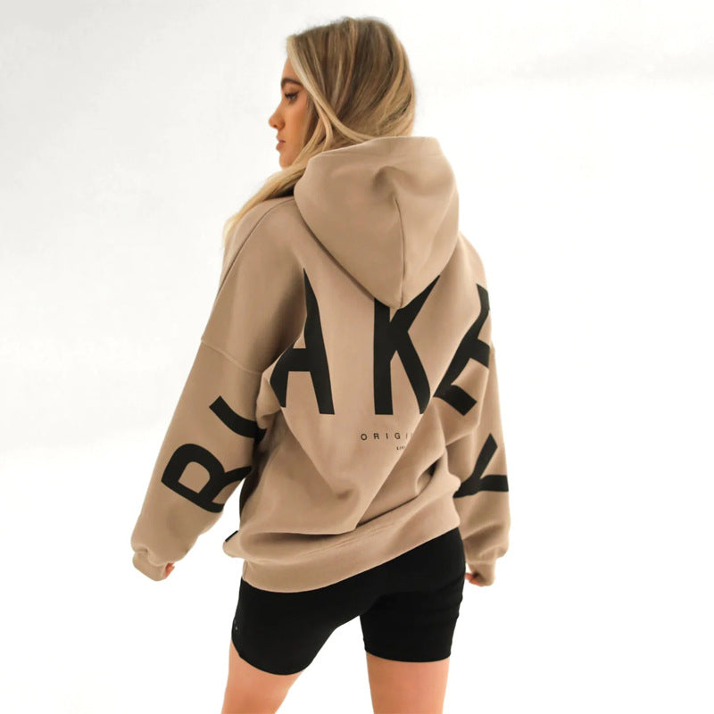 Loose Fit Hoodie with Big Thick Letters