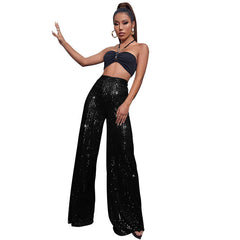 Casual sequined loose drape pants