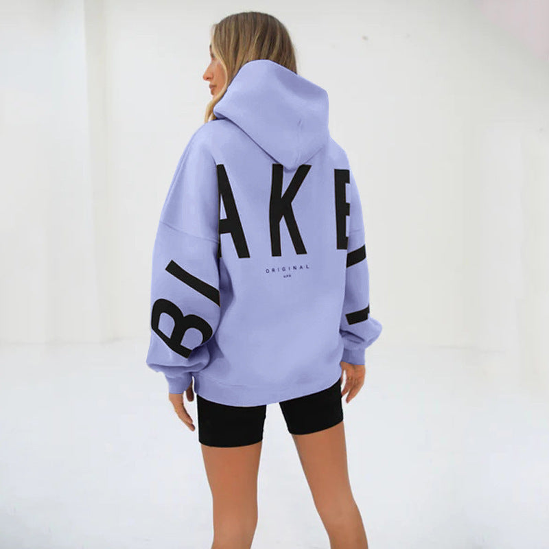 Loose Fit Hoodie with Big Thick Letters