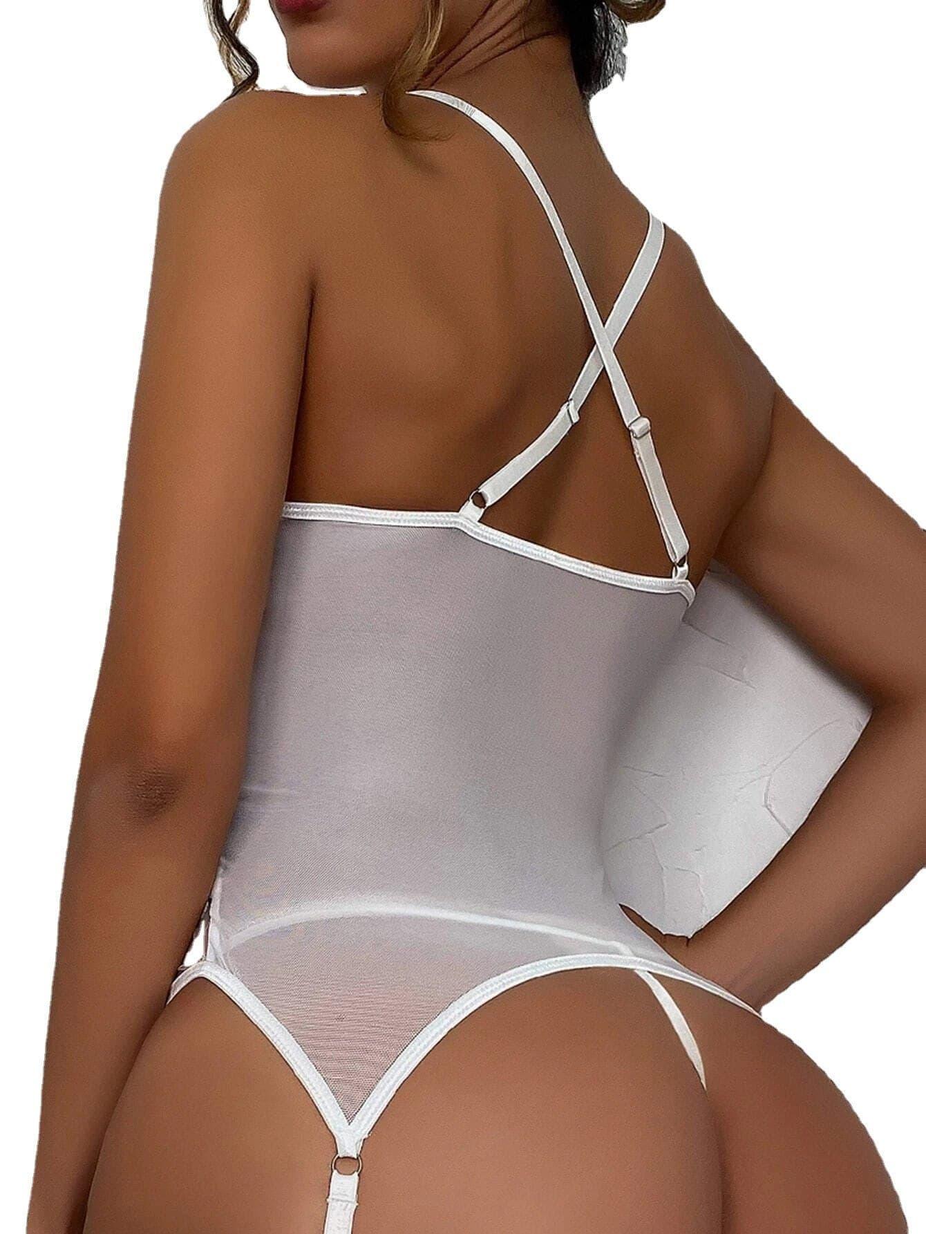 Lace hollow one-piece lingerie