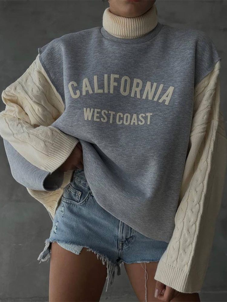 Letter print lazy style sweatshirt