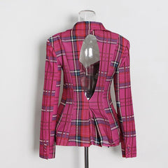 college style open-back suit jacket