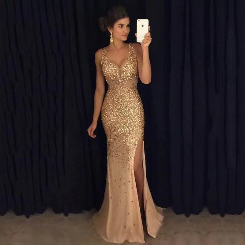 long evening dress with slit