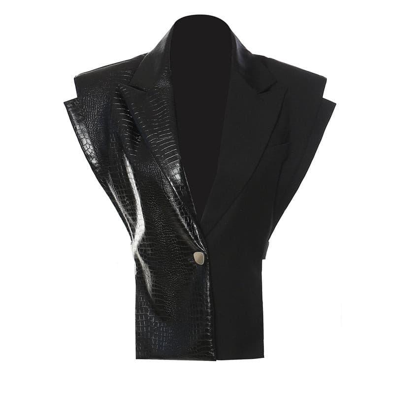 Leather stitching vest