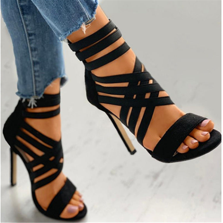 Elastic band stiletto sandals