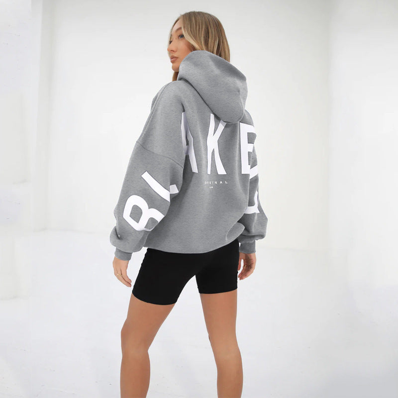 Loose Fit Hoodie with Big Thick Letters