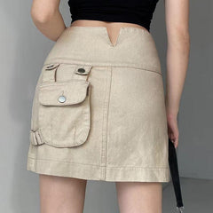 American pocket tooling denim skirt