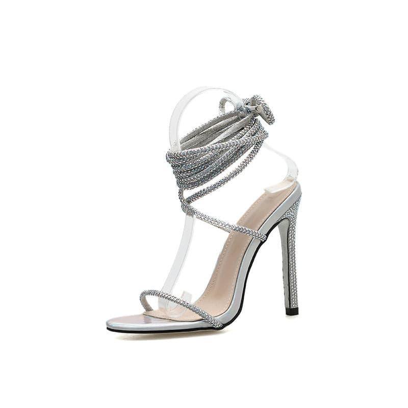 Diamond high heels summer stiletto sandals