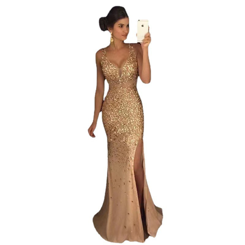 long evening dress with slit