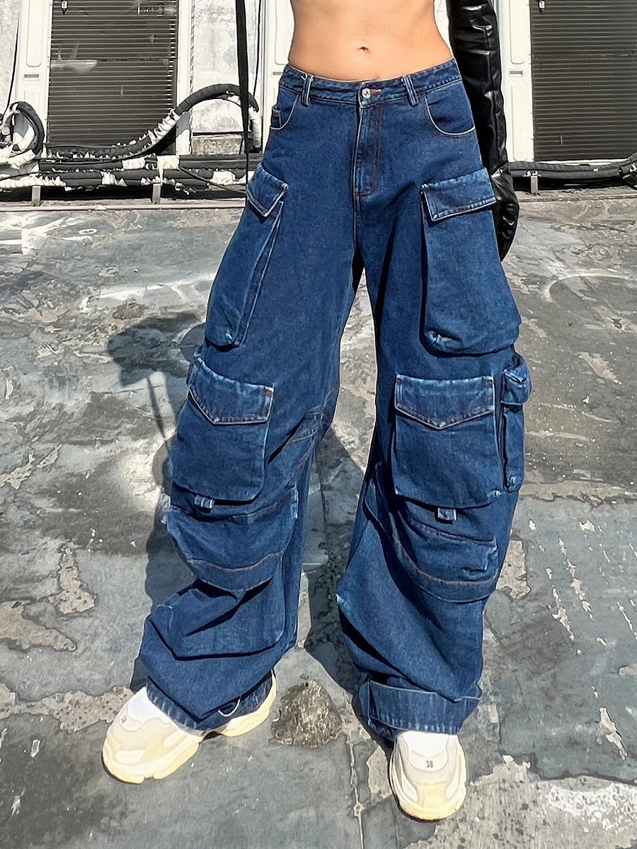 Denim Parachute Loose Pants