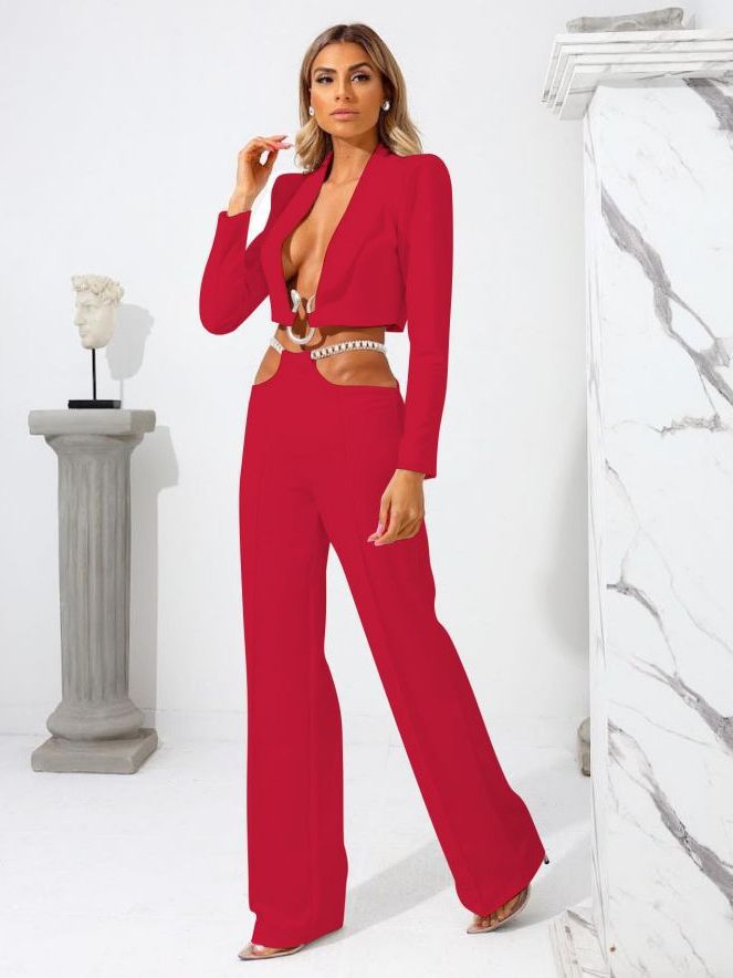 Chain belt Elegant two-piece suit