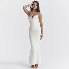 fish bone tube top fishtail dress