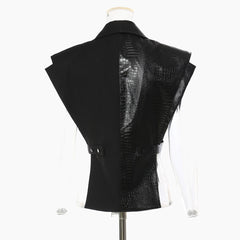 Leather stitching vest