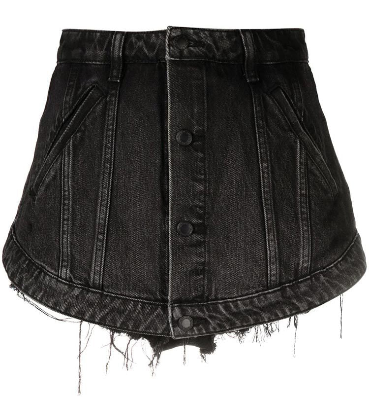 Denim fake mini Skirt