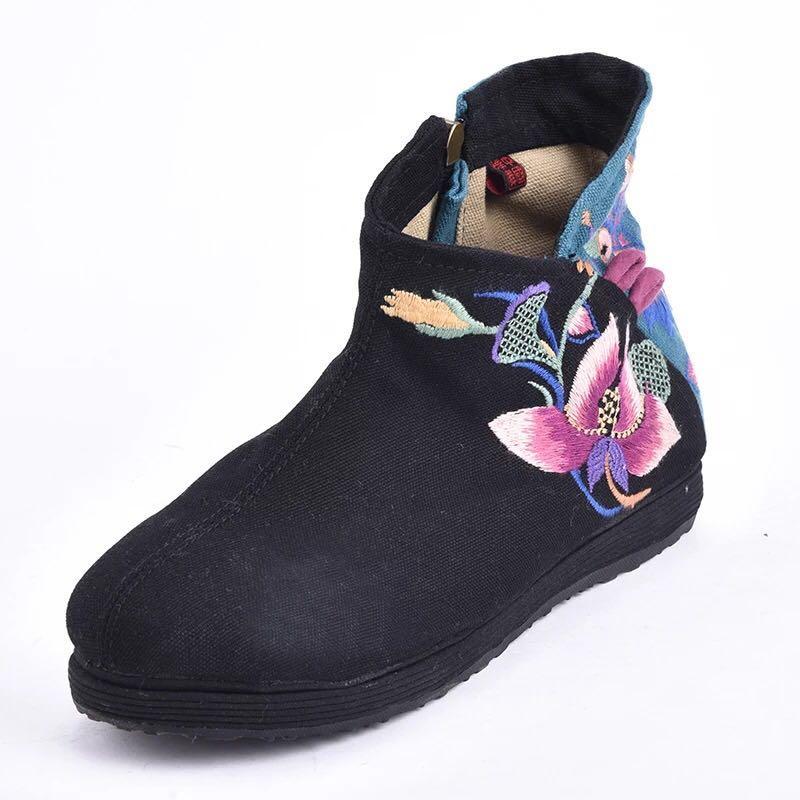 All Seasons Vintage Ethnic Style Embroidery Breathable Comfortable Shoes