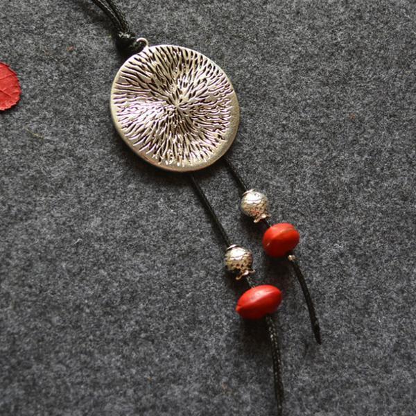 Alloy Retro Women Ethnic Pendant Necklace