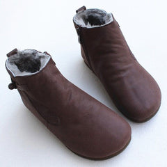 Anti-Skid Leather Plush Boots