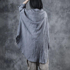 Asymmetrical Loose Casual Linen Button Shirt