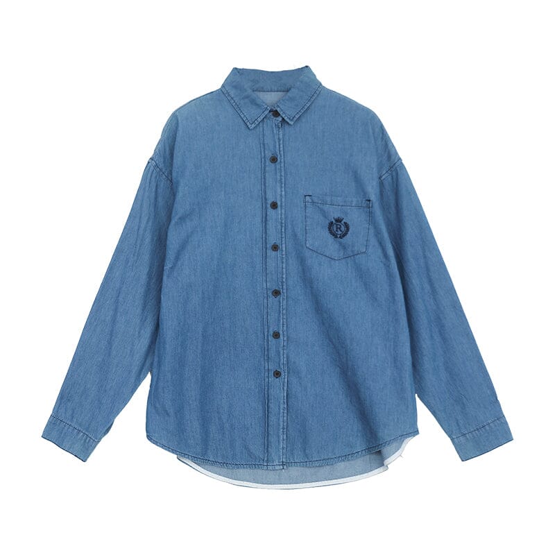 Autumn Casual Fashion Cotton Denim Blouse