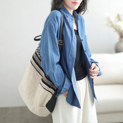 Autumn Casual Fashion Cotton Denim Blouse