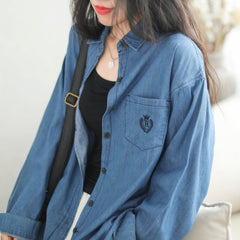 Autumn Casual Fashion Cotton Denim Blouse