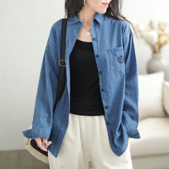 Autumn Casual Fashion Cotton Denim Blouse