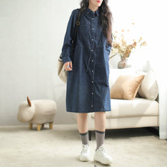 Autumn Casual Fashion Long Sleeve Denim Dress