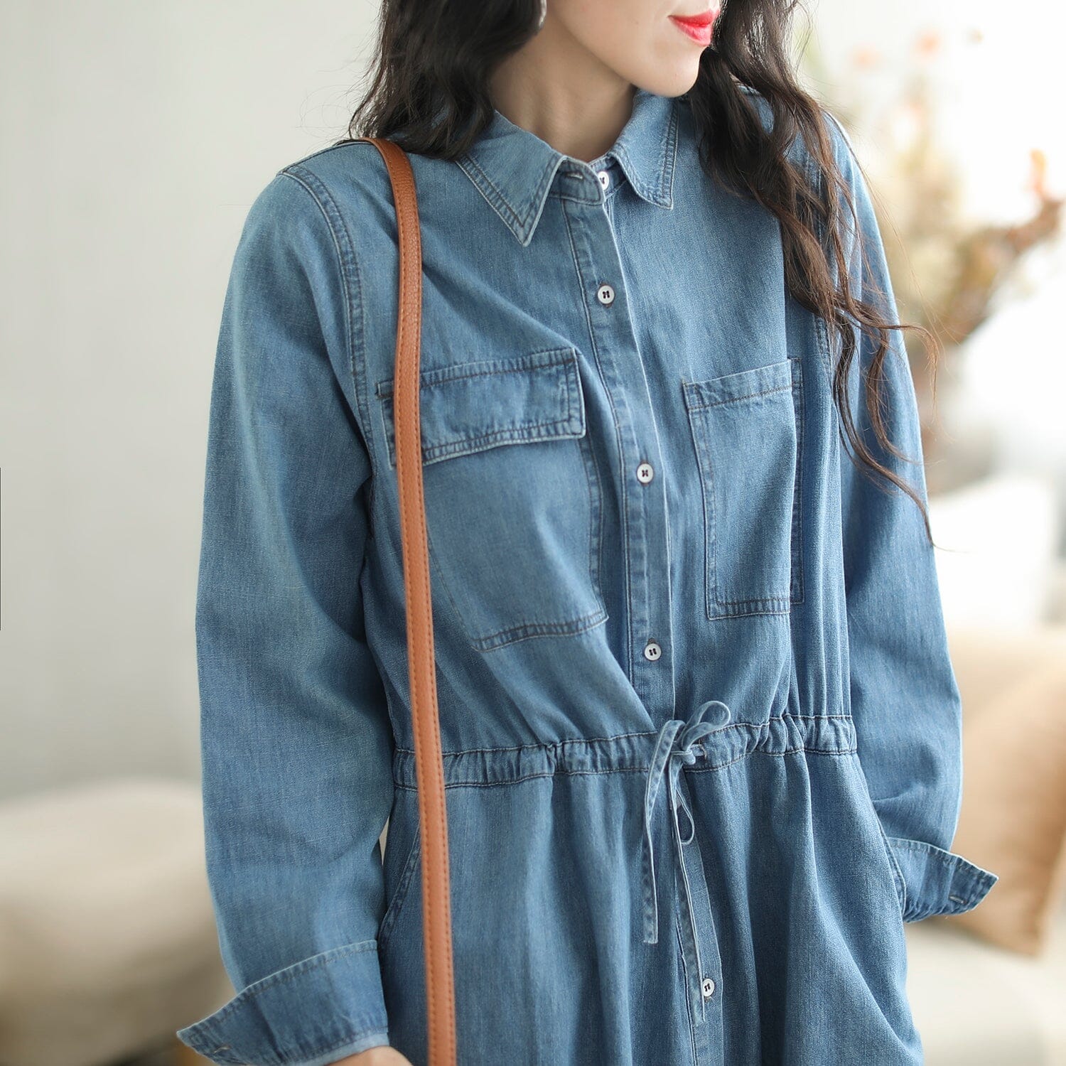 Autumn Casual Fashion Long Sleeve Denim Dress