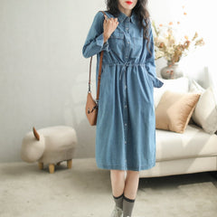 Autumn Casual Fashion Long Sleeve Denim Dress