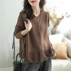 Autumn Casual Fashion Solid Knitted Cardigan