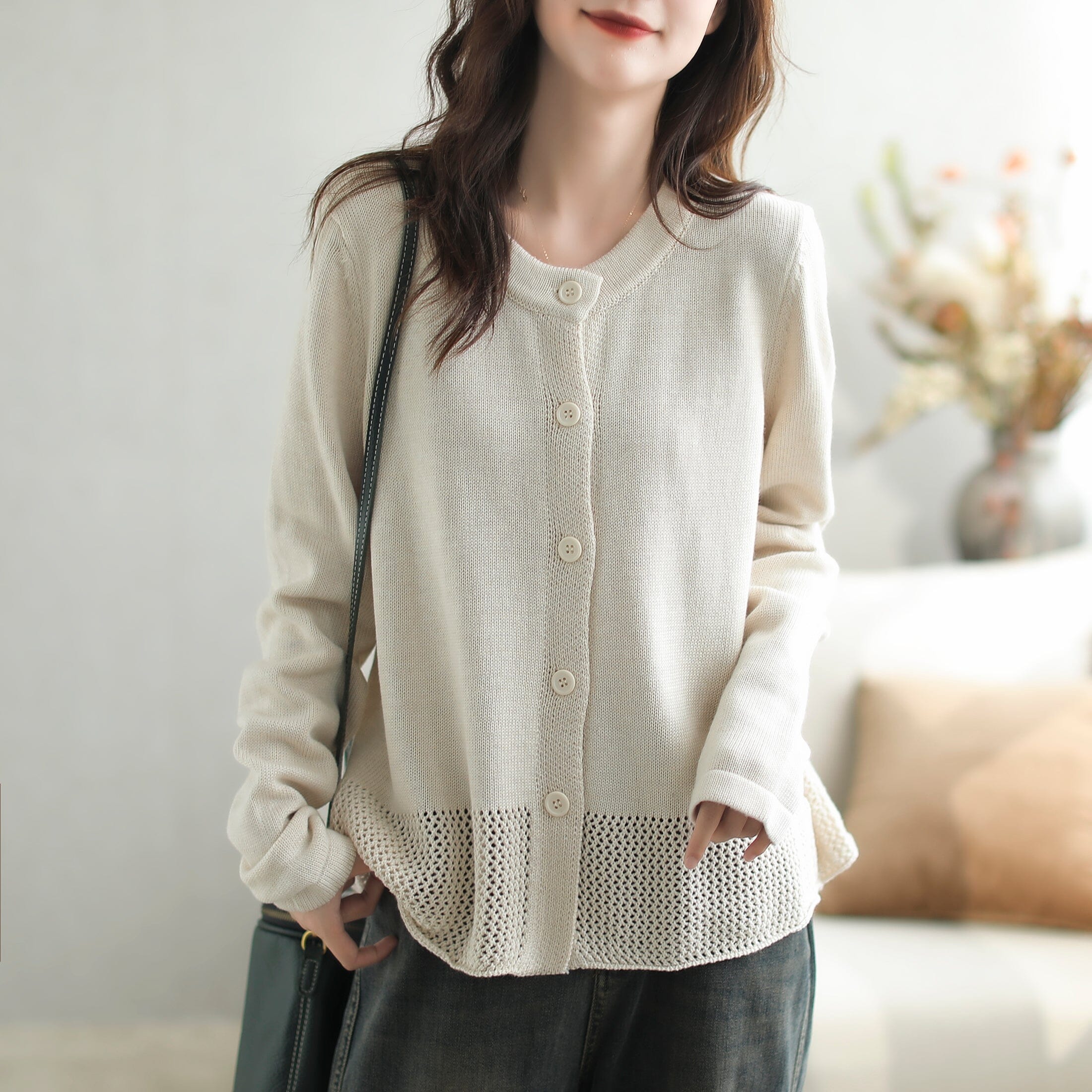 Autumn Casual Fashion Solid Knitted Cardigan