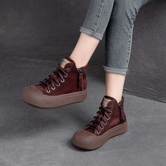 Autumn Casual Retro Leather Thick Soled Ankle Boots