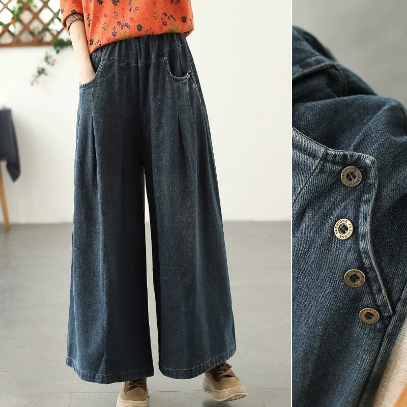 Autumn Casual Style Loose Wide Leg jeans