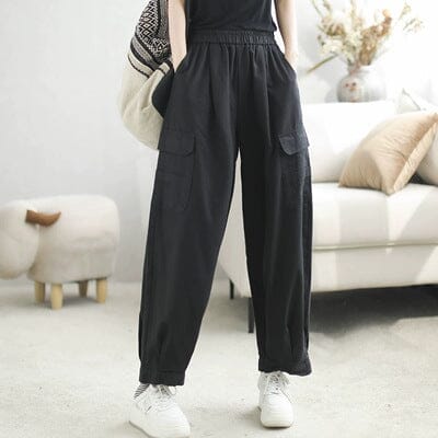 Autumn Casual Stylish Loose Cotton Wide Leg Pants